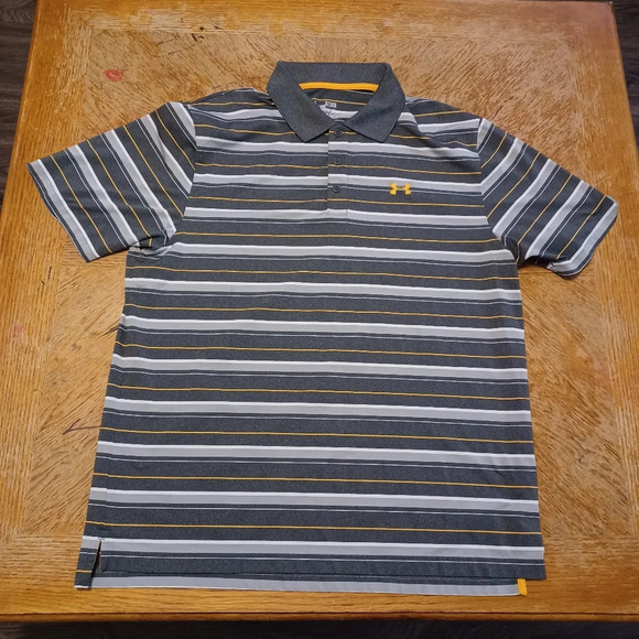 Men's Under Armour Heat Gear Short Sleeve Performance Polo Golf Shirt Size XL St - Picture 1 of 5